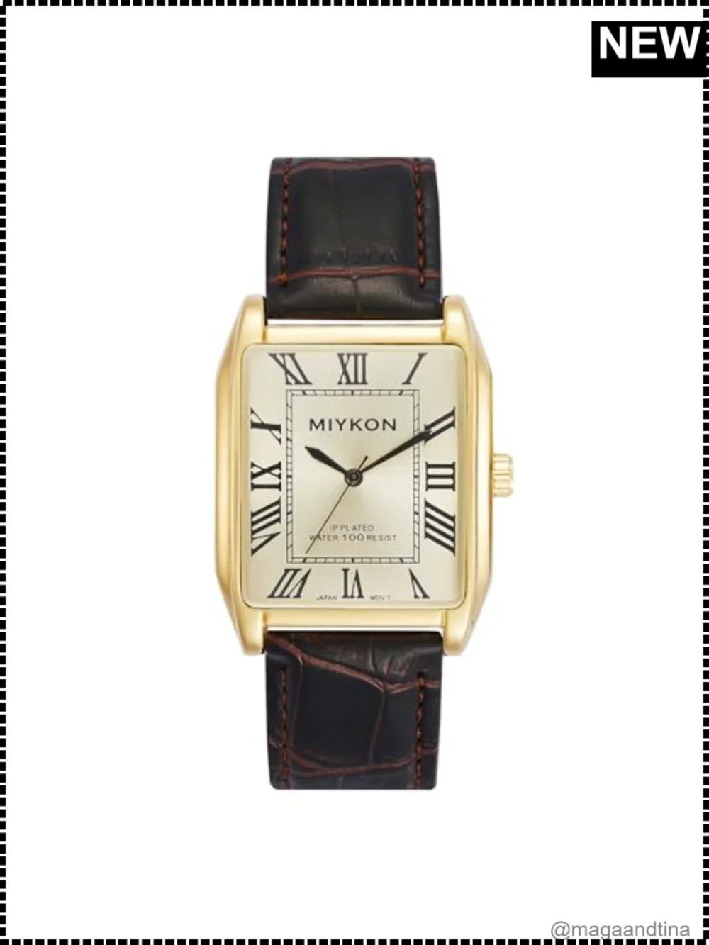 Mens Vintage Tank Dress Watch Genuine Leather Strap Japanese Quartz Water